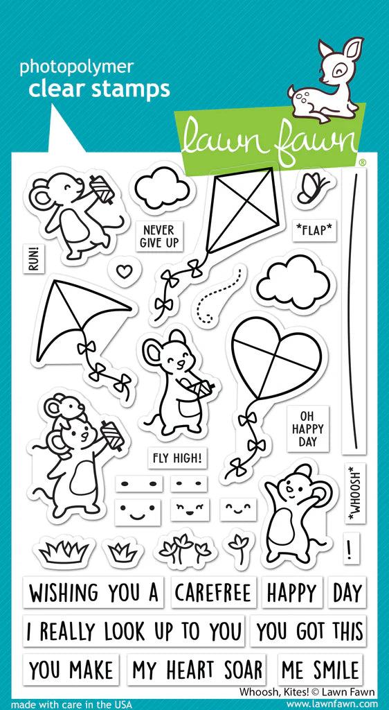 Whoosh, kites! Stamps by Lawn Fawn